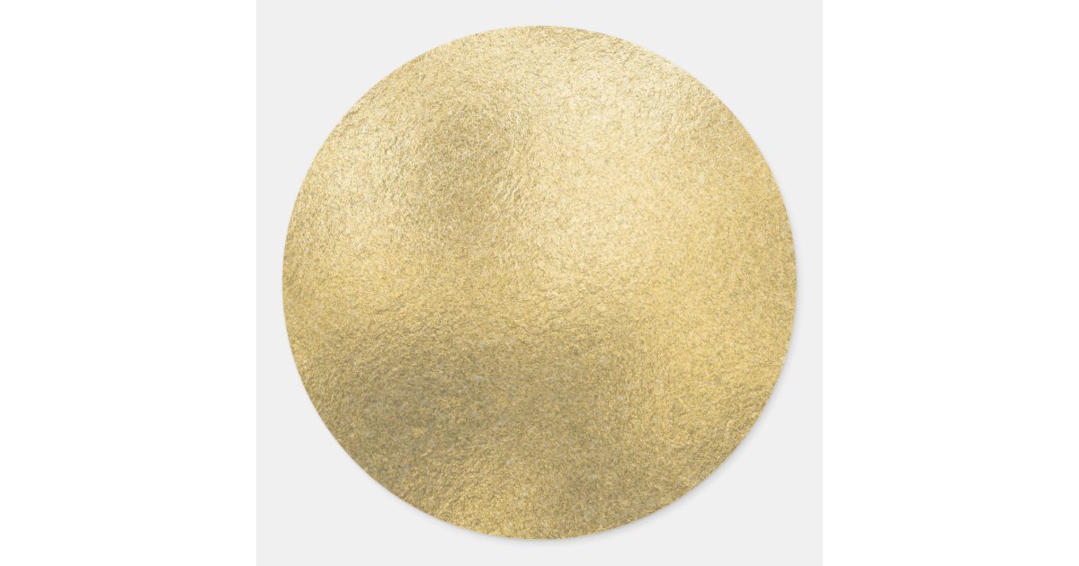 Gold Blank Template Faux Textured Foil Classic Round Sticker | Zazzle.com.au