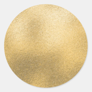 Gold Blank Template Faux Textured Foil Classic Round Sticker