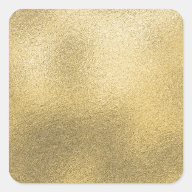 Gold Blank Template Faux Textured Foil  Square Sticker (Front)