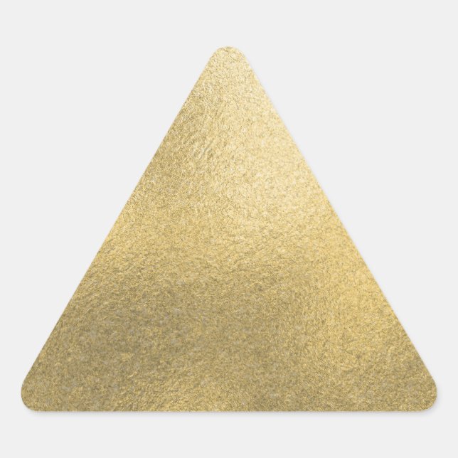 Gold Blank Template Faux Textured Foil Triangle Sticker (Front)