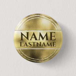 Gold Blank Template for Elections 3 Cm Round Badge