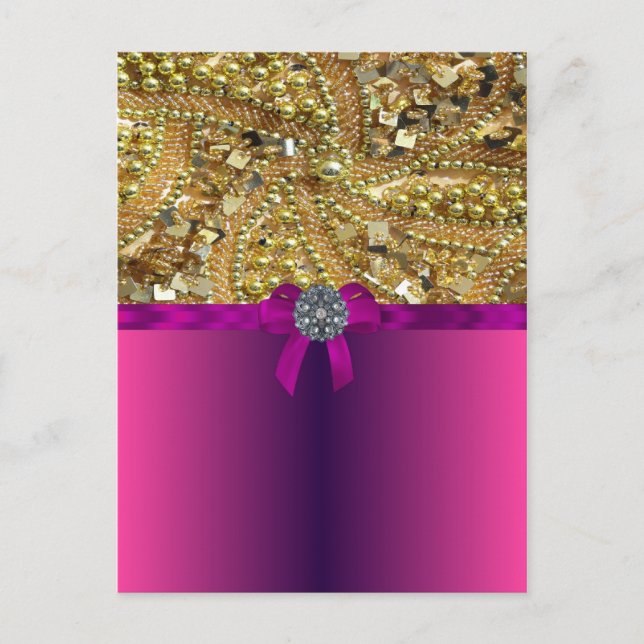Gold bling & magenta postcard (Front)