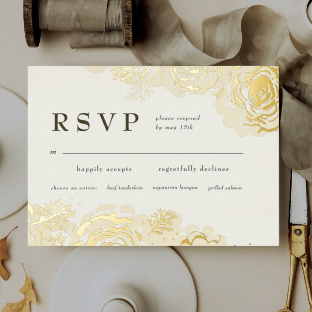 Gold Blooms  Foil Invitation (Creator Uploaded)