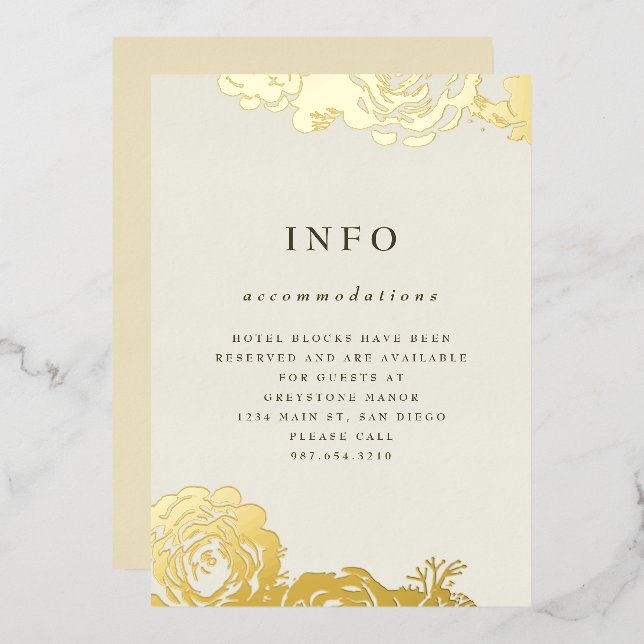 Gold Blooms Invitation (Front/Back)