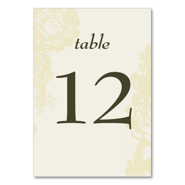 Gold Blooms Wedding Table Number (Front)