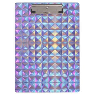 Gold, Blue and Purple Iridescent Geometric 2 Clipboard