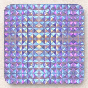 Gold, Blue and Purple Iridescent Geometric 2 Coaster
