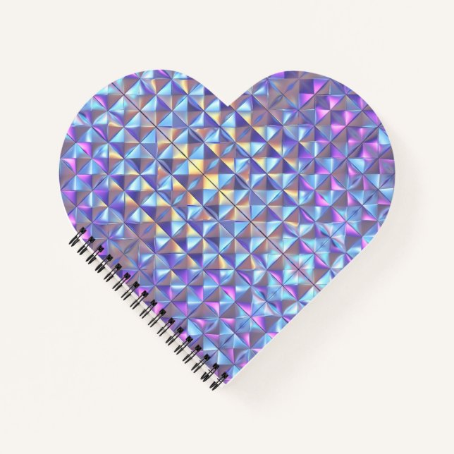 Gold, Blue and Purple Iridescent Geometric 2 Notebook (Front)