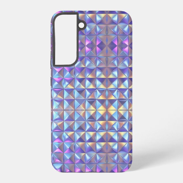 Gold, Blue and Purple Iridescent Geometric 2 Samsung Galaxy S22+ Case (Back)