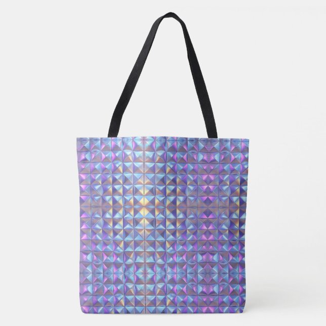 Gold, Blue and Purple Iridescent Geometric 2 Tote Bag (Front)