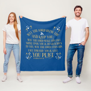  Gold Blue Blessing Numbers  Scripture Prayer  Fleece Blanket