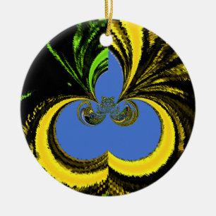 Gold Blue Ceramic Tree Decoration