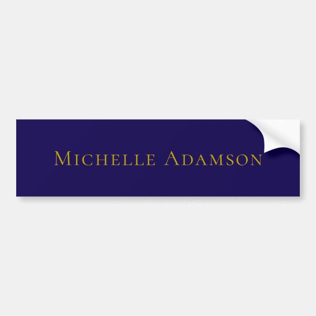 Gold & Blue Color Professional Plain Modern Bumper Sticker (Front)