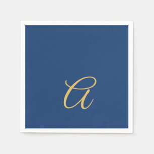 Gold & Blue Colour Monogram Professional Initial Napkin