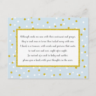 Gold Blue Confetti Books for Baby + custom colour! Postcard