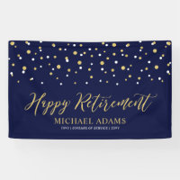 Gold & Blue Confetti | Happy Retirement Party