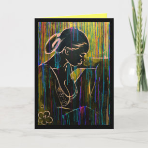 gold blue creole card