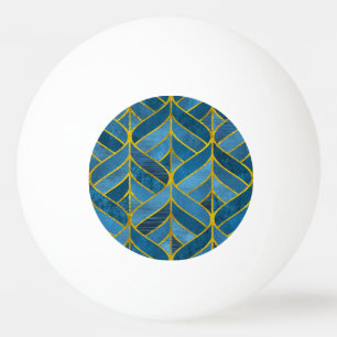 Gold Blue Grunge Pattern Ping Pong Ball