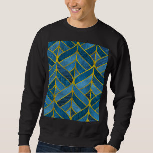 Gold Blue Grunge Pattern Sweatshirt