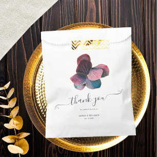 Gold Blue Lavender Purple Hydrangeas Wedding Favour Bag