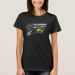 Gold Blue Line 911 Police Dispatcher First Respond T-Shirt