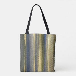 Gold Blue Lines Custom All-Over-Print Tote Bag