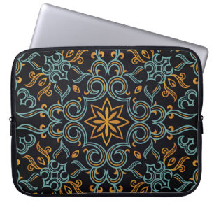 Gold & Blue: Ornamental Vintage Laptop Sleeve