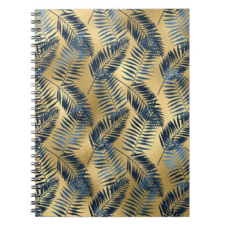 Gold Blue Palm Leaf Journal