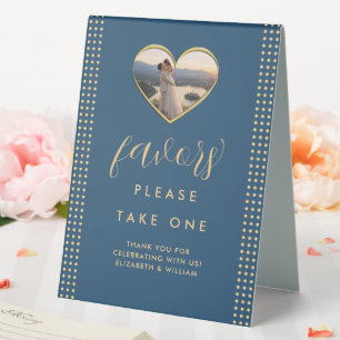 Gold & Blue Polka Dot Personalised wedding