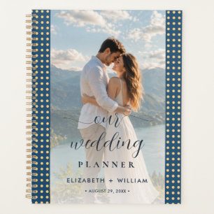 Gold & Blue Polka Dot Personalised wedding Planner