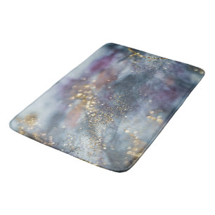 Gold Blue Purple Glitter Glam 1 Bath Mat