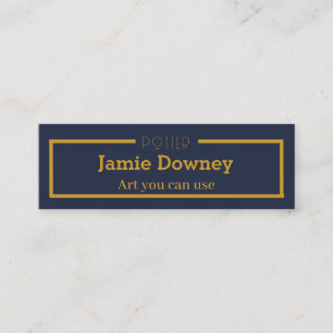 Gold & Blue   Simple & Elegant Potter Name Card