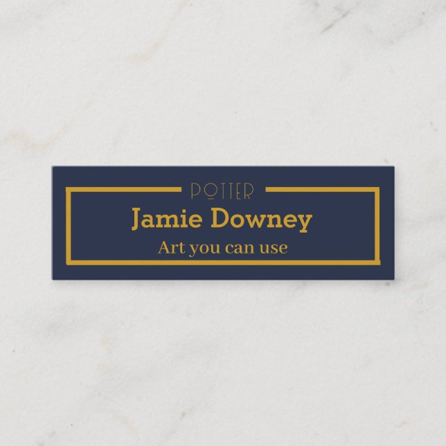 Gold & Blue | Simple & Elegant Potter Name Card (Front)