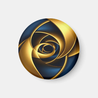 gold blue spiral abstract vortex pattern luxury ge magnet