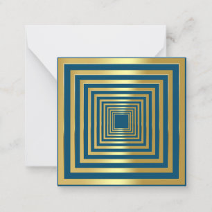 Gold blue squared elegant 3d effect card