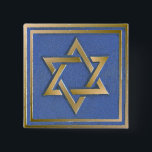 Gold Blue Star of David Art Panel  15 Cm Square Badge<br><div class="desc">You are viewing The Lee Hiller Photography Art and Designs Collection of Home and Office Decor,  Apparel,  Gifts and Collectibles. The Designs include Lee Hiller Photography and Mixed Media Digital Art Collection. You can view her Nature photography at http://HikeOurPlanet.com/ and follow her hiking blog within Hot Springs National Park.</div>