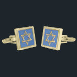 Gold Blue Star of David Art Panel Cufflinks<br><div class="desc">You are viewing The Lee Hiller Photography Art and Designs Collection of Home and Office Decor,  Apparel,  Gifts and Collectibles. The Designs include Lee Hiller Photography and Mixed Media Digital Art Collection. You can view her Nature photography at http://HikeOurPlanet.com/ and follow her hiking blog within Hot Springs National Park.</div>