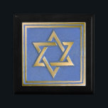 Gold Blue Star of David Art Panel Gift Box<br><div class="desc">You are viewing The Lee Hiller Photography Art and Designs Collection of Home and Office Decor,  Apparel,  Gifts and Collectibles. The Designs include Lee Hiller Photography and Mixed Media Digital Art Collection. You can view her Nature photography at http://HikeOurPlanet.com/ and follow her hiking blog within Hot Springs National Park.</div>