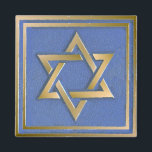 Gold Blue Star of David Art Panel  Magnet<br><div class="desc">You are viewing The Lee Hiller Photography Art and Designs Collection of Home and Office Decor,  Apparel,  Gifts and Collectibles. The Designs include Lee Hiller Photography and Mixed Media Digital Art Collection. You can view her Nature photography at http://HikeOurPlanet.com/ and follow her hiking blog within Hot Springs National Park.</div>
