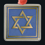 Gold Blue Star of David Art Panel  Metal Ornament<br><div class="desc">You are viewing The Lee Hiller Photography Art and Designs Collection of Home and Office Decor,  Apparel,  Gifts and Collectibles. The Designs include Lee Hiller Photography and Mixed Media Digital Art Collection. You can view her Nature photography at http://HikeOurPlanet.com/ and follow her hiking blog within Hot Springs National Park.</div>
