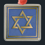 Gold Blue Star of David Art Panel  Metal Ornament<br><div class="desc">You are viewing The Lee Hiller Photography Art and Designs Collection of Home and Office Decor,  Apparel,  Gifts and Collectibles. The Designs include Lee Hiller Photography and Mixed Media Digital Art Collection. You can view her Nature photography at http://HikeOurPlanet.com/ and follow her hiking blog within Hot Springs National Park.</div>