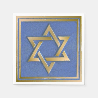 Gold Blue Star of David Art Panel Napkin