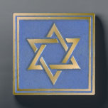 Gold Blue Star of David Art Panel Plaque<br><div class="desc">You are viewing The Lee Hiller Photography Art and Designs Collection of Home and Office Decor,  Apparel,  Gifts and Collectibles. The Designs include Lee Hiller Photography and Mixed Media Digital Art Collection. You can view her Nature photography at http://HikeOurPlanet.com/ and follow her hiking blog within Hot Springs National Park.</div>
