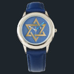 Gold Blue Star of David Art Panel   Watch<br><div class="desc">You are viewing The Lee Hiller Photography Art and Designs Collection of Home and Office Decor,  Apparel,  Gifts and Collectibles. The Designs include Lee Hiller Photography and Mixed Media Digital Art Collection. You can view her Nature photography at http://HikeOurPlanet.com/ and follow her hiking blog within Hot Springs National Park.</div>