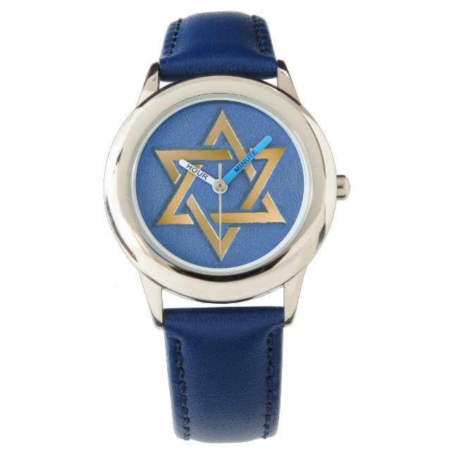 Gold Blue Star of David Art Panel   Watch (Front)