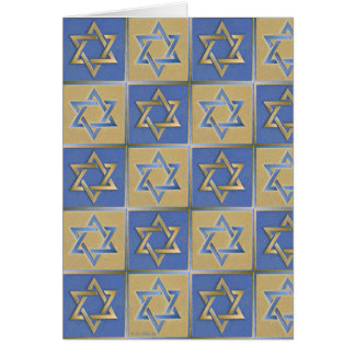 Gold Blue Star of David Art Panels