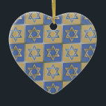 Gold Blue Star of David Art Panels Ceramic Tree Decoration<br><div class="desc">You are viewing The Lee Hiller Designs Collection of Home and Office Decor,  Apparel,  Gifts and Collectibles. The Designs include Lee Hiller Photography and Mixed Media Digital Art Collection. You can view her Nature photography at http://HikeOurPlanet.com/ and follow her hiking blog within Hot Springs National Park.</div>