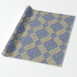 Gold Blue Star of David Art Panels Wrapping Paper<br><div class="desc">You are viewing The Lee Hiller Photography Art and Designs Collection of Home and Office Decor,  Apparel,  Gifts and Collectibles. The Designs include Lee Hiller Photography and Mixed Media Digital Art Collection. You can view her Nature photography at http://HikeOurPlanet.com/ and follow her hiking blog within Hot Springs National Park.</div>