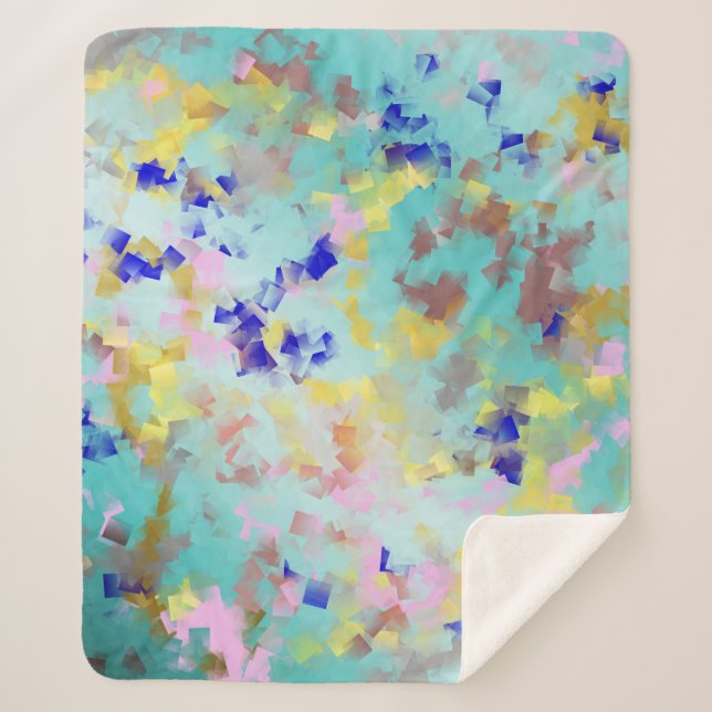 gold, blue, white, gold, textile pattern, poster sherpa blanket (Front)