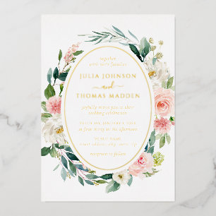 Gold Blush Floral Foliage Wedding